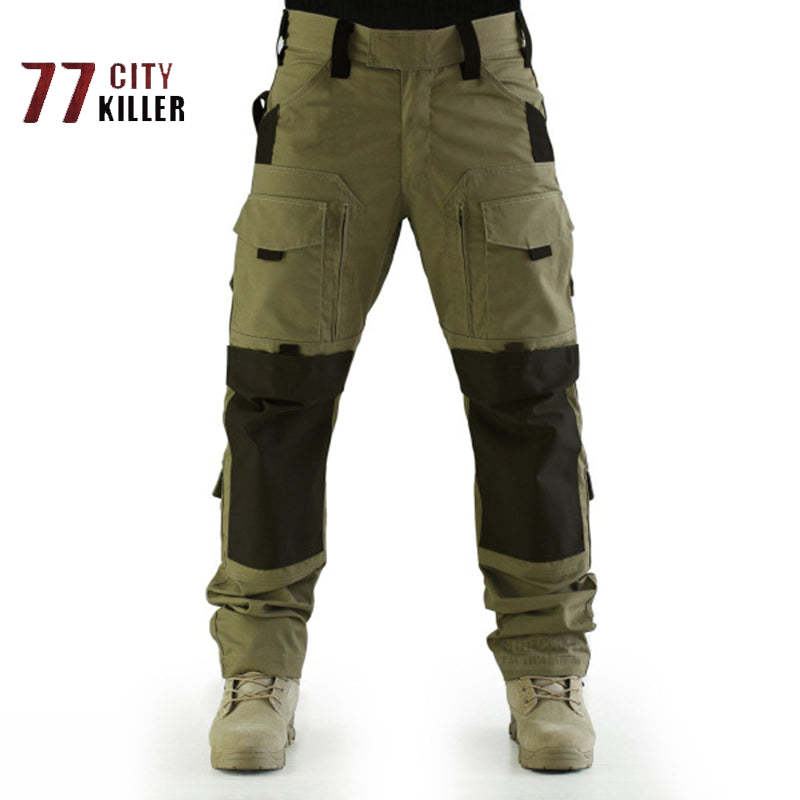 Men's Military Tactical Pants Casual Loose Multi Pocket Cargo Pants Men Hiking Mountaineering Jogging Sports Pants Thin Section