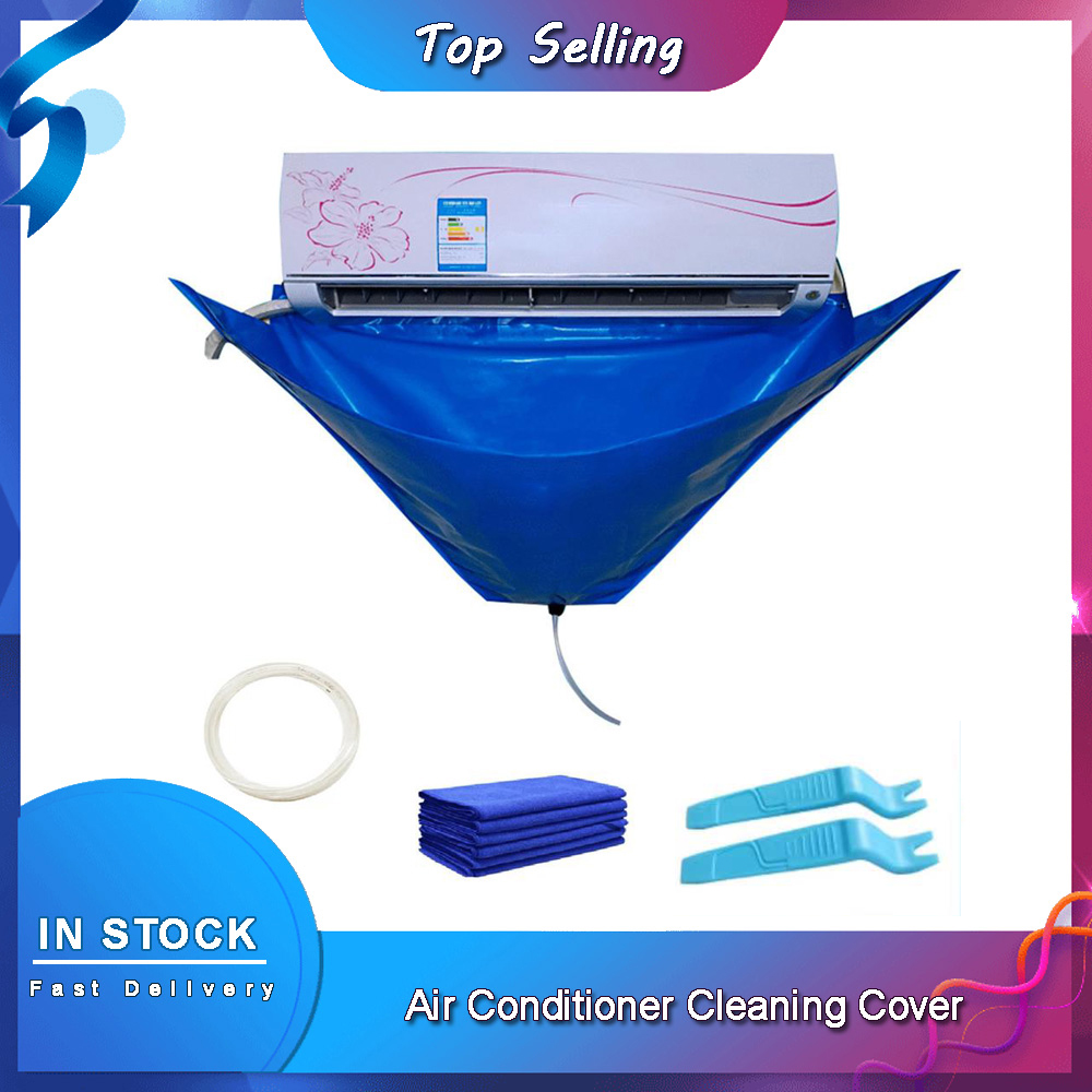 Air Conditioner Cleaning Cover With Water Pipe Waterproof Air Conditioner Below 1.5P Cleaning Dust Protection Cleaning Cover Bag