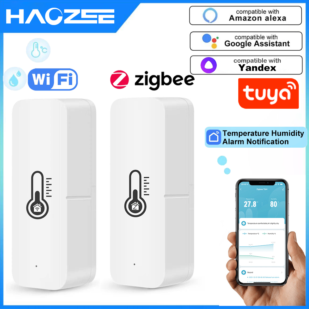 Tuya Smart Wifi ZigBee Temperature And Humidity Sensor Indoor Hygrometer Controller Monitoring For Alexa Google Home