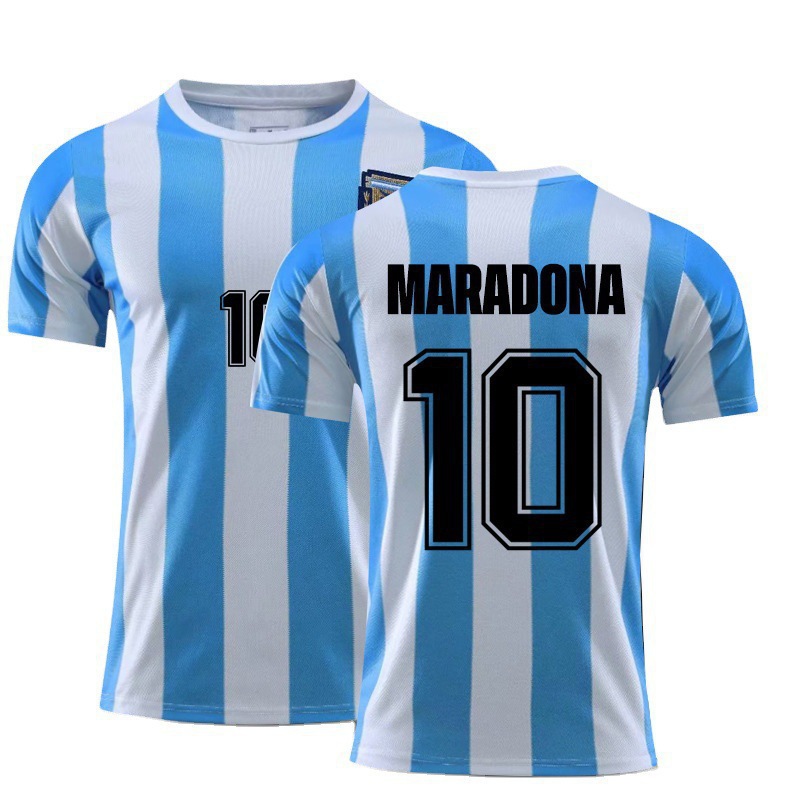 Summer "1986 Argentina Maradona" Jersey 3D Printing No. 10 Retro Training Breathable Quick-Drying Men's T-Shirt