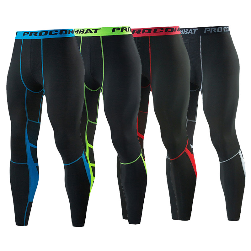 Fitness sports leggings men's high stretch basketball bottoms breathable quick-drying sweat training pants quick-drying pants