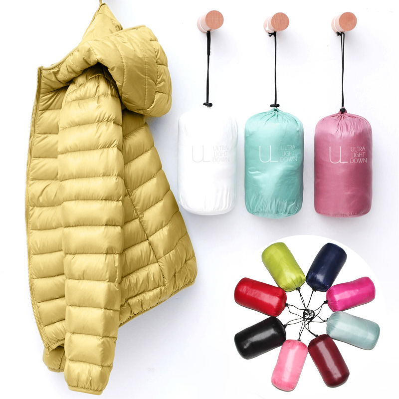 Down Jacket Women Coat Autumn Winter  Spring Jackets for Warm Quilted Parka Ladies and Light  Female Ultralight Hooded