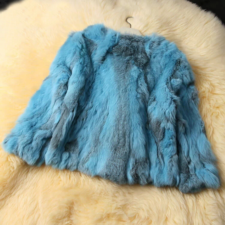  Women   Design Real Genuine Natural Rabbit Fur Coat  Free Shipping Female Pure Dropshipping Jacket DFP311