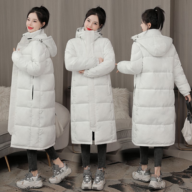 GUUZYUVIZ Casual Thicken Warm Couple Parkas Women Winter   Zipper Pocket Hooded Long Coat Ladies Outwear