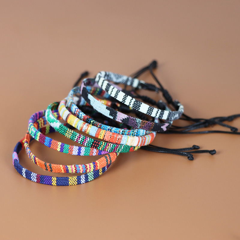  Bohemia Bracelet Ethnic Braided Weave Handmade Bracelets Multicolor Embroidery Rope Bracelets For Women Men Bangles