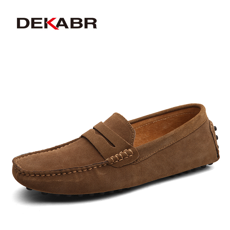 DEKABR Large Size 50 Men Loafers Soft Moccasins High  Spring Autumn Genuine Leather Shoes Men Warm Flats Driving Shoes