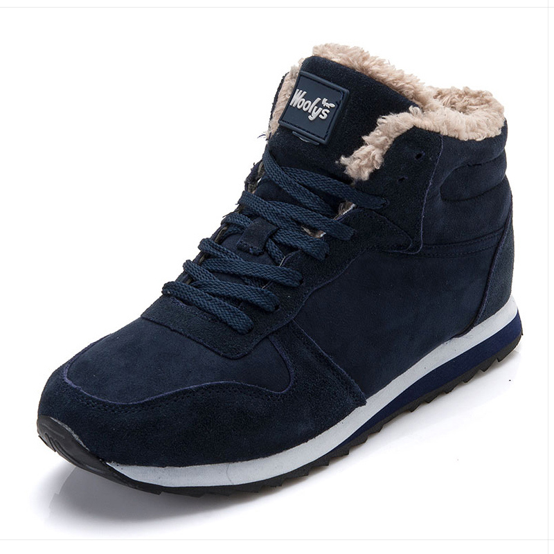 Men Boots Men's Winter Shoes  Snow Boots Shoes Plus Size Winter Sneakers Ankle Men Shoes Winter Boots Black Blue Footwear
