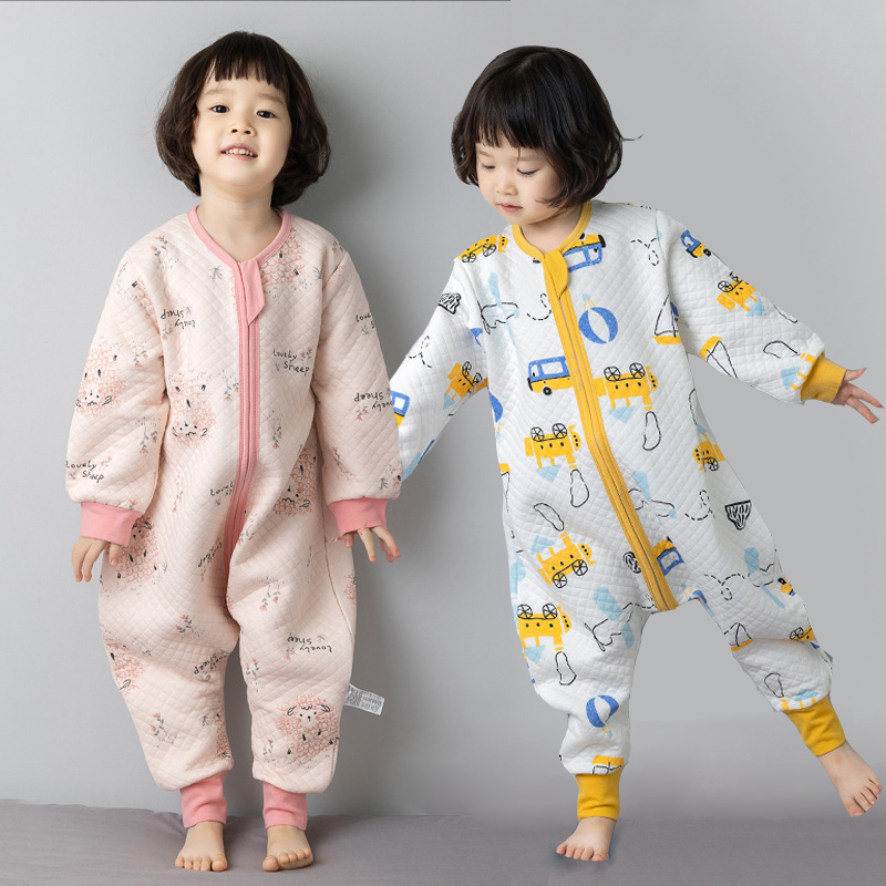 Baby 1-4 Years Spring Fall Split Leg Sleep Sack Toddler Boy Girl Cartoon Air Cotton Sleeping Bag Infant Soft Breathable Pajamas