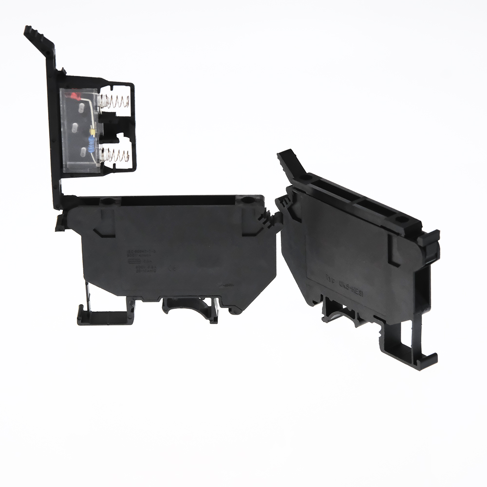 Din Rail Terminal Blocks 10Pcs UK-5-HESI Black Connector Screw Fuse Terminal Block Connector Screw Fuse Holder Conductor