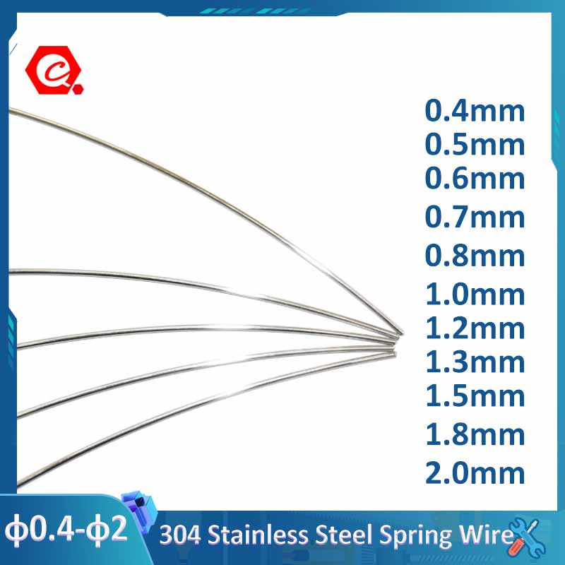 1-10 Meters A2 304 Stainless Steel Spring Steel Wire Dia 0.4 0.5 0.6 0.7 0.8 1.0 1.2 1.3 1.5 1.8 2.0mm