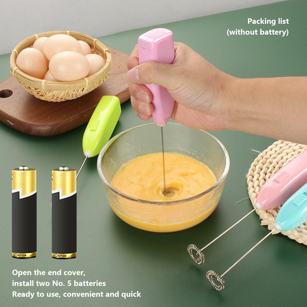 Electric Milk Frother Mixer Portable Handheld Foamer Chocolate Coffee Stirrer Household Blender Kitchen Supplies Blue