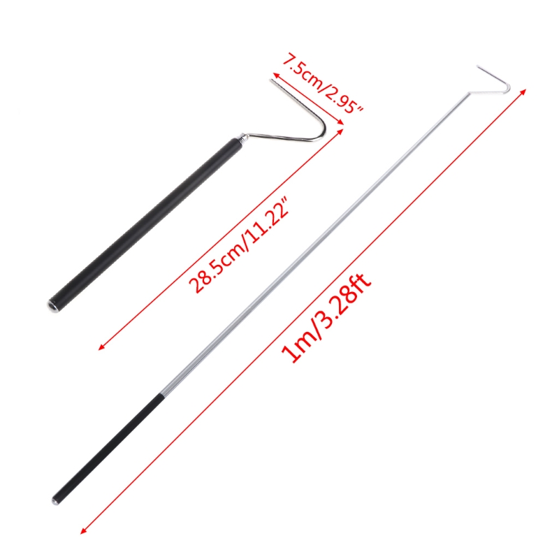 Snake Hook Stainless Steel Black Adjustable Long Handle Catching Tools Trap Tong
