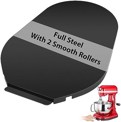 Mixer Sliding Tray for KitchenAid 5-8 Qt Bowl-lift Stand Mixer - Metal Rolling Tray Kitchen Countertop Appliance Slider Storage Moving Caddy with Wheel for Kitchen Aid 5-8 Qt Mixer
