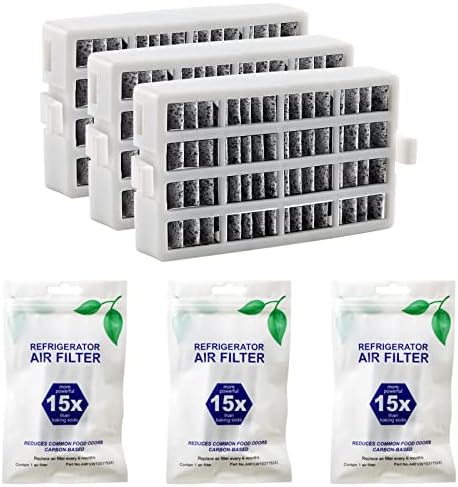 W10311524 AIR1 Refrigerator Air Filter Cartridge Replacement for Whirlpool Kenmore Refrigerator Compatible with Fresh Flow Refrigerator Air Filter, 3 Pack, White