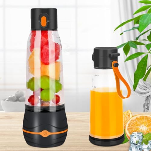 Portable Blender Personal Blender for Shakes and Smoothies, Mini USB Blender with 6 Blades, 17Oz Blender to Go for Travel, Office, and Sports, Black