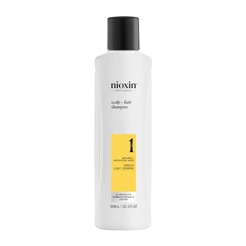 Nioxin System 1, Cleansing Shampoo With Peppermint Oil, Treats Sensitive Scalp & Provides Moisture, For Natural Hair with Light Thinning, Various Sizes