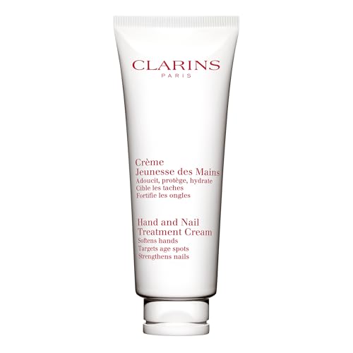 Clarins Hand and Nail Treatment Cream | Award-Winning | Softens, Nourishes and Shields Skin | Strengthens Nails and Conditions Cuticles | Natural Plant Extracts, Including Shea Butter