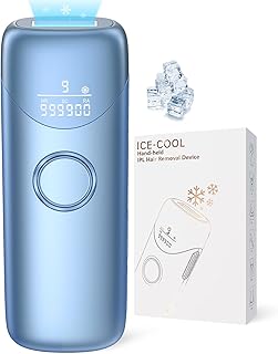 Laser Hair Removal with 5℃ Ice Cooling, Painless IPL Laser Hair Removal Device 3 in 1 Ubroo at Home Hair Remover Machine for Women Men Electrolysis Permanent Epilator on Face Body Depilation (Blue)