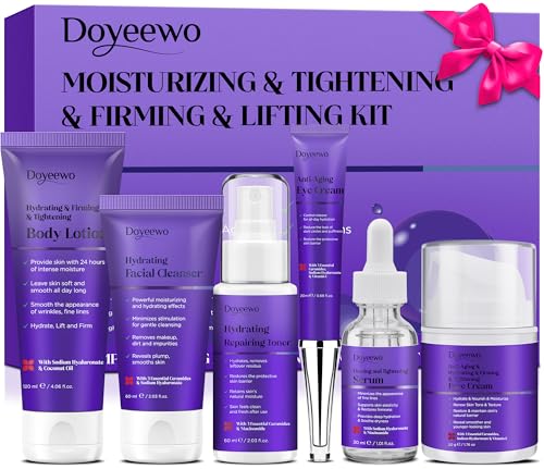 Women Mom Christmas Gifts,Skin Care Set,for Tightening,Firming,Lifting,Moisturizing,Anti-Aging Facial Skin Care Routine Kit,Skincare Gift Sets & Kits Products Stocking Stuffers for Adult Women Wife