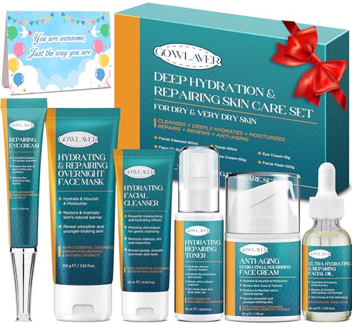 Skin Care Set for Womens Stocking Stuffers, Anti-Aging Deeply Hydrates Repairs Skincare Gift Set for Dry Skin,Facial Skin Care Products Routine Kit Christmas Beauty Gift Set for Women Teens