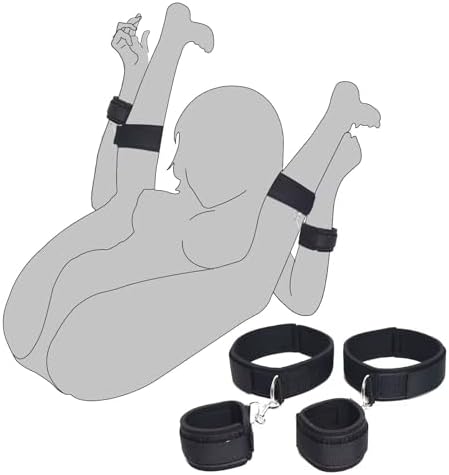 Sex Bondage Wrist & Thigh Cuffs BDSM Restraints Set, Sex Toys for Women with Adjustable Leg Straps Handcuffs for Couple Beginner SM Game Play