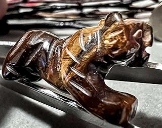 Tiger Spirit Animal Totem Tiger's Eye Stone Figurine Fetish Bead 7116