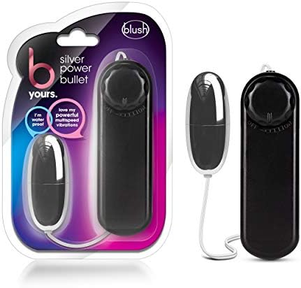 Blush Novelties B Yours Silver Power Bullet - Remote Control Vibrator - for Vaginal, Clitoral, Nipple Stimulation - Use During Foreplay, Intercourse - Versatile Sex Toy for Beginners Couples