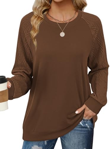 Shirts for Women Lightweight Business Casual Long Sleeve Crewneck Tops Womens Fashion 2025