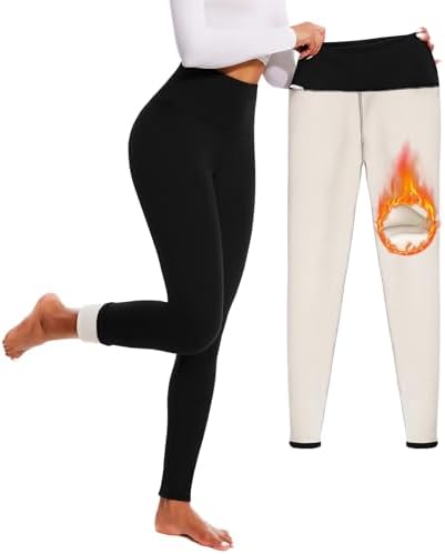 FULLSOFT Thick Fleece Lined Leggings for Women – High Waisted Winter Thermal Warm Yoga Pants Workout Tummy Control Leggings