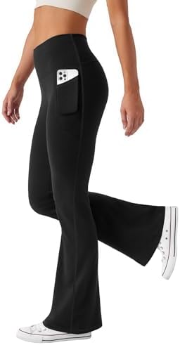 Women's Flare Yoga Pants with Pockets High Waist Casual Bell Bottom Bootcut Leggings