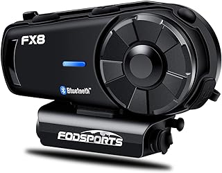 FODSPORTS FX8 Motorcycle Helmet Bluetooth with Music Sharing,Bluetooth Motorcycle Headset with EQ Sound/FM,Up to 8 Riders Group Intercom,Motorcycle Bluetooth Headset for ATV/Dirt Bike/Off Road/1pcs