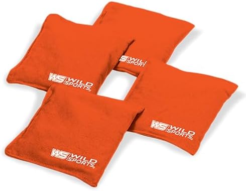 Wild Sports Regulation Size Cornhole Bags - Set of 8 Premium Bean Bag Toss Bags for Cornhole Set - All-Weather Cornhole Accessories & 16oz Weighted Bags Set