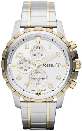 Fossil Dean Men's Dress Watch with Chronograph Display and Stainless Steel Bracelet Band