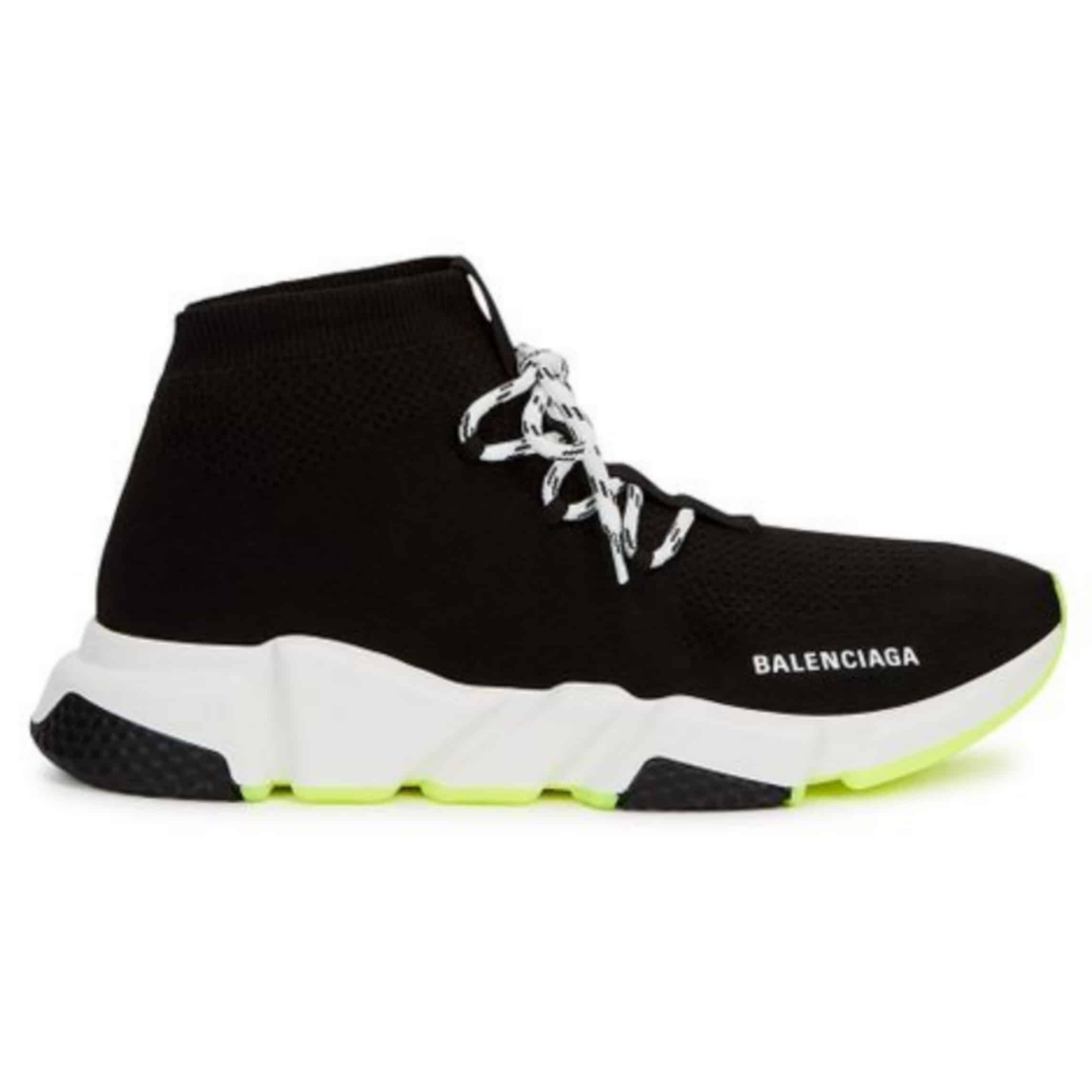 BALENCIAGA SPEED TRAINER LACE UP BLACK WHITE – BB16