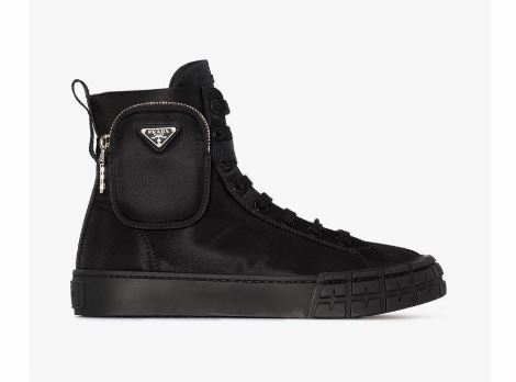 PRADA HEEL RE-NYLON HIGH TOP SNEAKERS – PD42