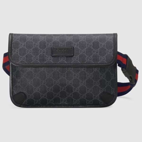 Gucci Belt Bag In Black GG Supreme Canvas