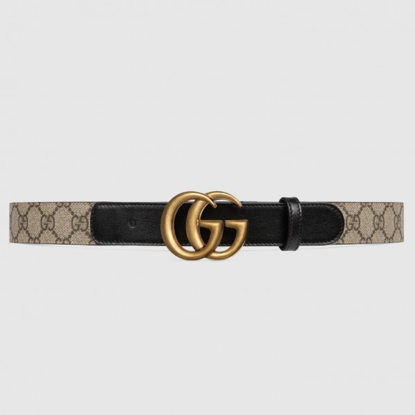 Gucci GG Marmont 30MM Belt with Black Leather